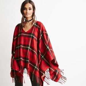 Forever 21 Plaid Poncho